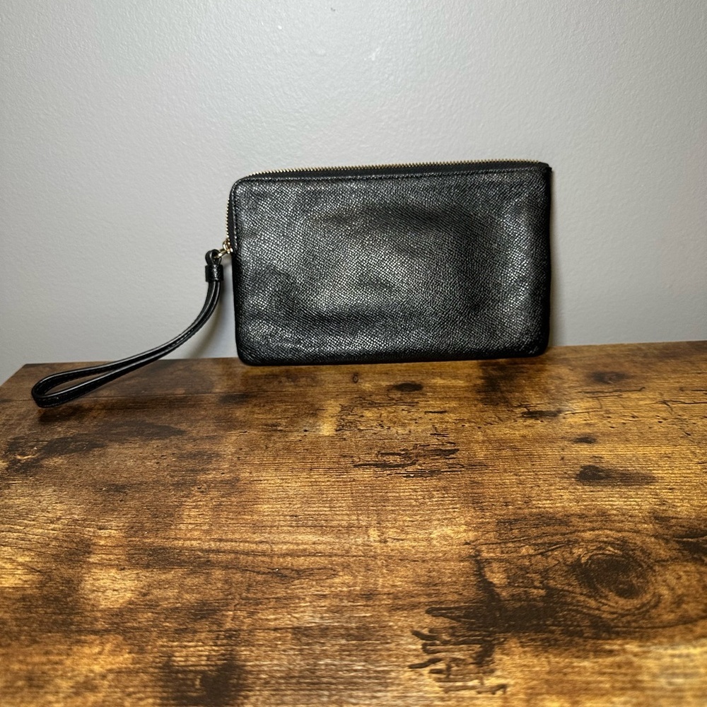Coach Black Leather Wristlet - Picture 2 of 8